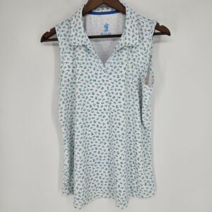 Scales Gear Loggerhead Sleeveless Turtle Pattern Golf Polo Large